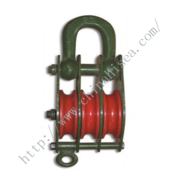 3 Wheels Sheaves Pulley Blocks with Closed Shackle