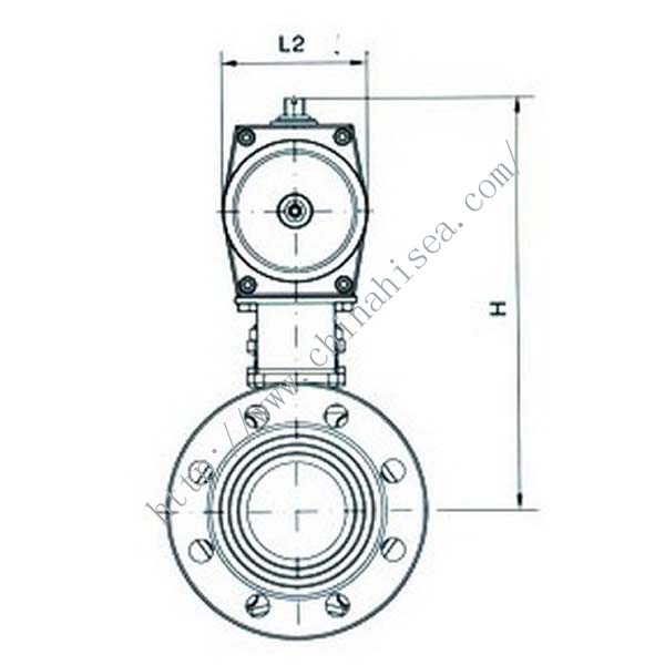 Pneumatic Clamp Butterfly Valve Drawing 