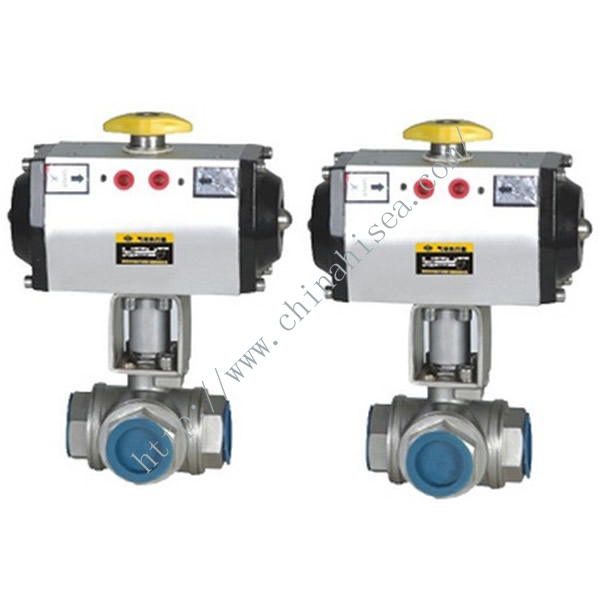 Three Way Pneumatic Ball Valve Detailed Picture