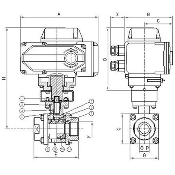 Electric Three Pieces Ball Valve Working Theory 