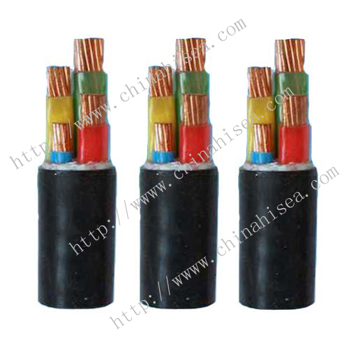 Five core PVC insulated and sheathed power cable