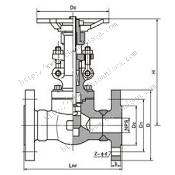 Forged Steel Globe Valve Drawing Picture